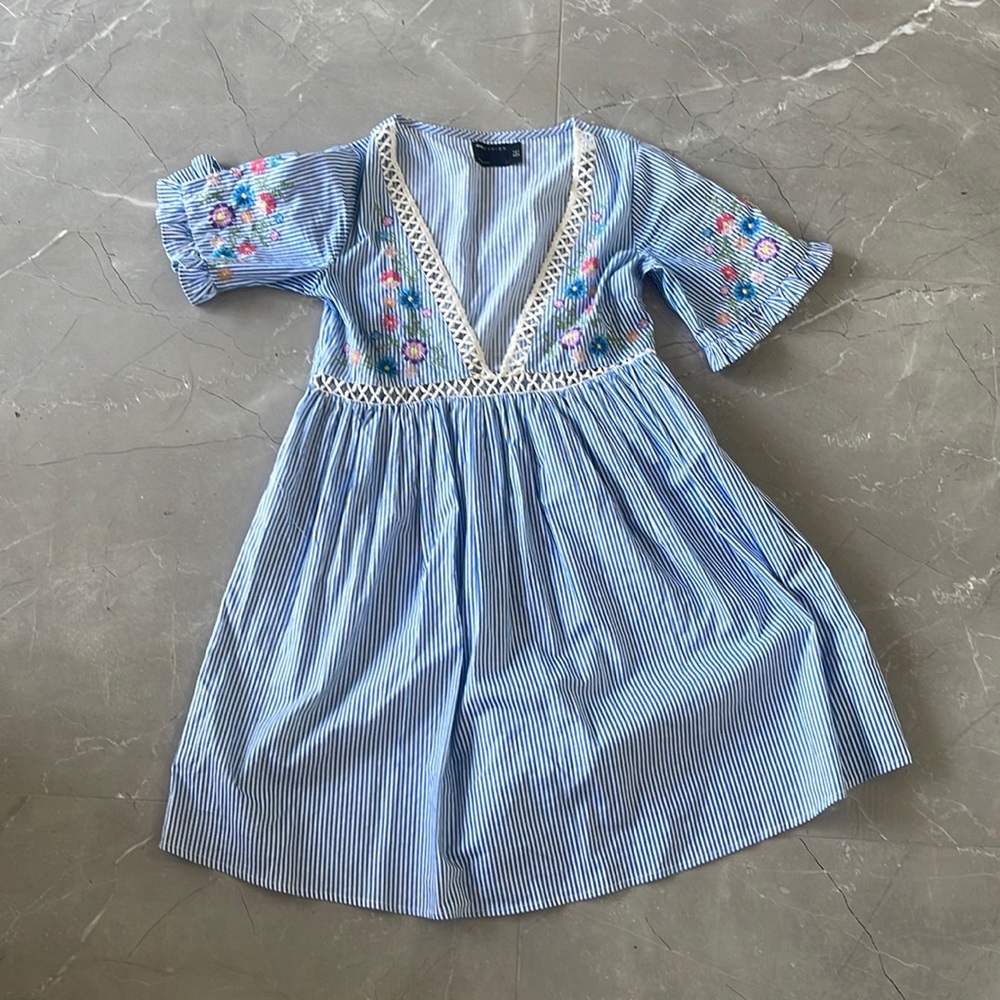 ASOS WORN ONCE dress in the color blue with beautiful flowers embedded!!💗